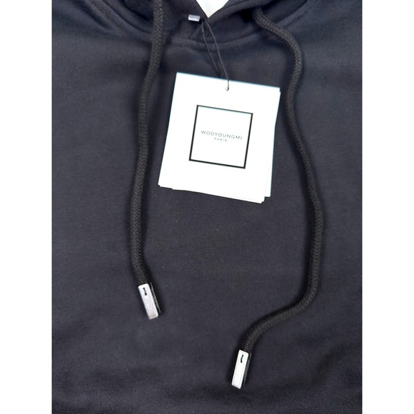 Wooyoungmi SS25 Collection Black Back Logo Hoodie Size 48 S/M New With Tags - Picture 11 of 16